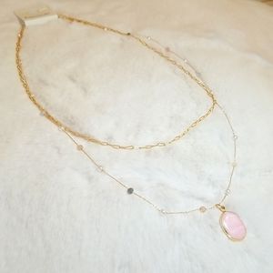 NWT Francesca's double layer necklace 22"-26"